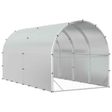 Chicken Coop Silver 400 x 200 x 200 cm Galvanised Steel 3434686