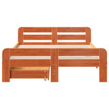 Bed frame without Mattress Wax Brown 135x190 cm Double Solid Wood Pine 3309055