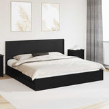 Bed Frame with Storage and Headboard Black 200 x 200 cm 3413996