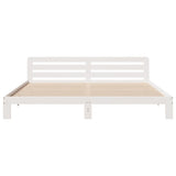 Bed Frame without Mattress White 200x200 cm Solid Wood Pine 855562
