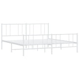 Metal Bed Frame without Mattress with Footboard White 180x200cm 352551
