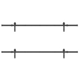 Sliding Door Hardware Kit 427 cm Steel Black 3295776