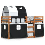 Bunk Bed without Mattress White&Black 80x200 cm Solid Wood Pine 3284012