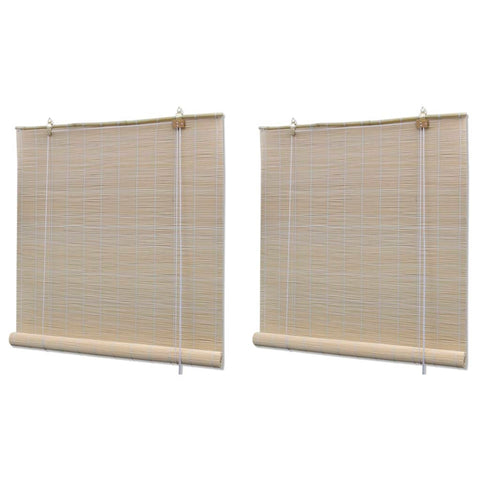 ZNTS Bamboo Roller Blinds 2 pcs 120x160 cm Natural 278742