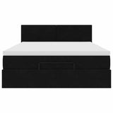 Ottoman Bed with Mattress & LEDs Black 140x200cm Velvet 3312556