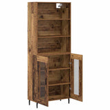 Highboard Old Wood 69.5 x 34 x 180 cm Engineered Wood and Glass 3403177