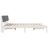 Bed frame White and light grey 200 x 200 cm Solid pine wood 3394342