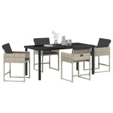 Garden Dining Set 5 pcs Light Grey Poly Rattan 3380735