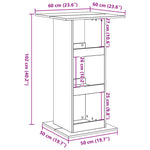 ZNTS Bar Table with Storage Grey Sonoma 60x60x102 cm Engineered Wood 854333