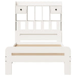 ZNTS Bookcase Bed without Mattress White 75x190 cm Small Single Solid Wood Pine 3308907