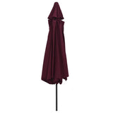 Garden Parasol with Metal Pole 390 cm Bordeaux Red 47382