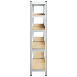 5-Layer Storage Shelves 2 pcs Silver Steel&Engineered Wood 4016948