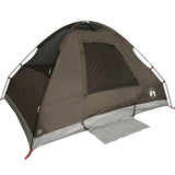 ZNTS Camping Tent Dome 4-Person Brown Waterproof 4009643