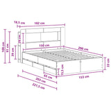 Bed Frame with Storage White 150 x 200 cm Engineered Wood 3434057