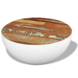 Bowl-shaped Coffee Table White 50x24 cm Solid Wood Reclaimed 352020