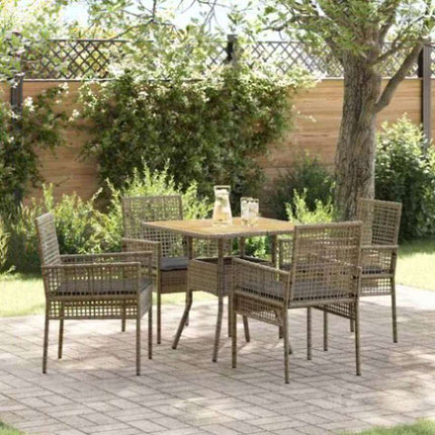 Garden Dining Set 5 pcs Grey Poly rattan 3334938