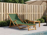 Folding Sun Lounger 3 Position Solid Eucalyptus Wood Green 42024919