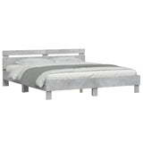 Bed Frame with LED without Mattress Concrete Grey 160x200 cm 3207535