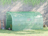 Walk-In Lean to Greenhouse with Windows and Zippered Doors, 2 Tiers 6 Wired Shelves 300L x 150W x T3398P318835