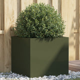 Planter Olive Green 49x47x46 cm Steel 841565
