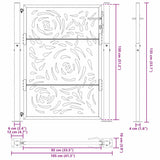 Garden Gate Black 100x125 cm Steel Flame Design 4100990