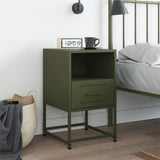 Bedside Cabinet Olive Green 36x39x60.5 cm Steel 846562