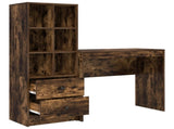 Desk with Drawer with Shelf with Storage 2 pcs Smoked Oak 3337325