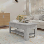 ZNTS Coffee Table Concrete Grey 102x55x42 cm Engineered Wood 810257