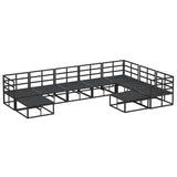 Garden Sofa Set 9 pcs Black Aluminium 3378938