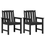 Garden Dining Chair 2 pcs Black 65.5 x 59 x 88cm HDPE 42006605
