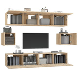 6 Piece TV Cabinet Set Sonoma Oak Engineered Wood 3114360