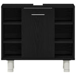 Bathroom Furniture Set with Door 3 pcs Black 30 x 30 x 179.5 cm 3333049