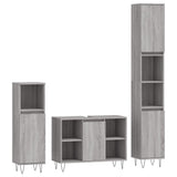 3 Piece Bathroom Furniture Set Grey Sonoma Engineered Wood 3190305
