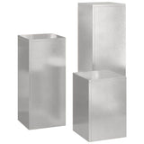 Plant Stand 3 pcs Silver Stainless steel 865831