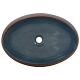 Countertop Basin Brown and Blue Oval 59x40x15 cm Ceramic 155081