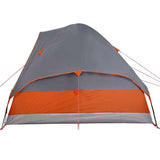 Camping Tent Dome 4-Person Grey and Orange Waterproof 94779