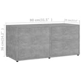 TV Cabinet Concrete Grey 80x34x36 cm Engineered Wood 801854
