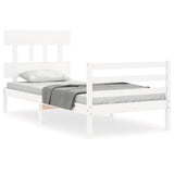 Bed Frame without Mattress White 90x200 cm Solid Wood 3195142