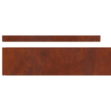 Lawn Edging 4 pcs 450 x 0.05 x 10 cm Weathering Steel Rusty 868021