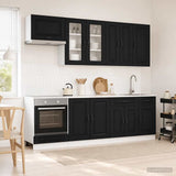 Kitchen Unit KALMAR 8 pcs Black Engineered Wood 3438184