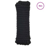 Boat Rope 15 m 2 Black Polyester 42029788