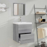 Bathroom Cabinet with Mirror Grey Sonoma 41x38.5x48 cm Engineered Wood 820470