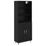 Highboard Black oak 69.5 x 34 x 180 cm Engineered Wood 3416181