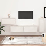 TV Cabinets 4 pcs White Solid Wood Pine 3100220