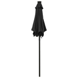 Garden Parasol with LED Lights Black 200x211 cm Aluminium 313563