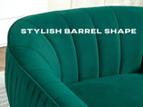 Velvet-Feel Shell Back Accent Chair - Green T3398P328128