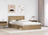 Bed Frame Artisian Oak 135 x 190 cm Solid Pine Wood 3411759