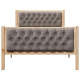 Bed Frame with Headboard Taupe 100 x 200 cm Solid Pine Wood 878422