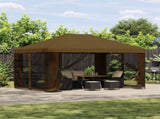 Garden Gazebo with Sidewalls 4 x 3 m Taupe Polyester and Steel 900390