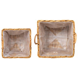 Planter Basket GENDT 2 pcs Natural Brown Kubu Rattan 42020970